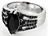 Black Spinel Rhodium Over Sterling Silver Ring 1.73ctw