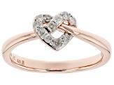 White Diamond 14k Rose Gold Over Sterling Silver Love Knot Ring 0.20ctw