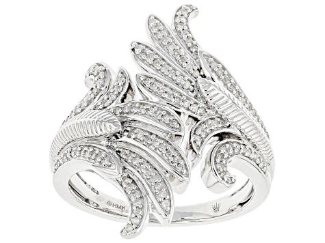 White Diamond Rhodium Over Sterling Silver Angel Wing Bypass Ring 0.25ctw - HMD026 - Vimarsana News