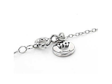 White Diamond Rhodium & 14k Yellow Gold Over Sterling Silver Heart & Arrow Medallion Pendant 0.10ctw
