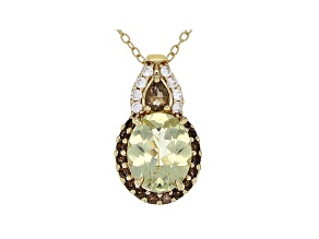 Yellow apatite 18k gold over silver slide with chain 2.65ctw
