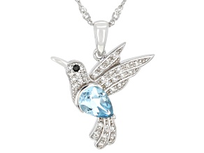 Blue Glacier Topaz™ Rhodium Over Silver Pendant with Chain 1.86ctw