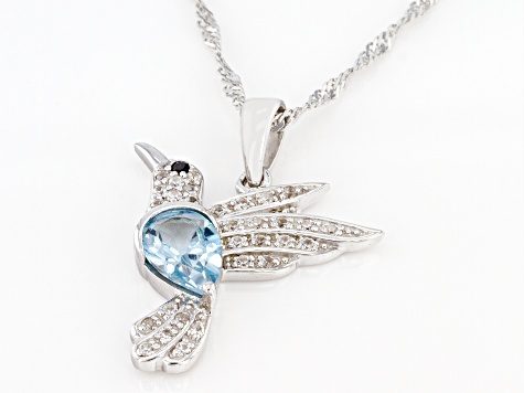 Sky Blue Topaz Rhodium Over Silver Pendant with Chain 1.86ctw - HMH024 |  JTV.com