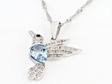 Sky Blue Topaz Rhodium Over Silver Pendant with Chain 1.86ctw