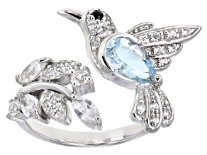 Sky Blue Topaz Rhodium Over Silver Ring 1.95ctw