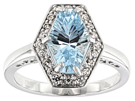 Sky Blue Glacier Topaz rhodium over silver ring 2.26ctw - HMH069 | JTV.com