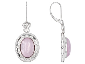 Pink kunzite sterling silver earrings