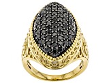 Black Spinel 18k Yellow Gold Over Sterling Silver Ring 1.55ctw