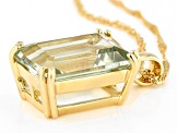 Green Prasiolite 18k yellow gold over silver pendant with chain 17.66ct