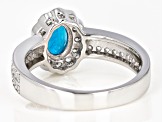 Blue neon apatite sterling silver ring 1.77ctw