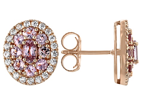 Pink color shift garnet 18k rose gold over silver earrings 2.31ctw