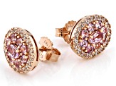 Pink color shift garnet 18k rose gold over silver earrings 2.31ctw
