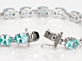 Green Lab Created Spinel Rhodium Over Silver Bracelet 19.80ctw