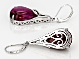 Pink tiger's eye rhodium over silver earrings