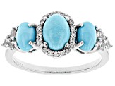 Blue turquoise sterling silver ring .40ctw