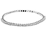 White topaz rhodium over silver stretch bracelet