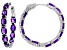 Purple Amethyst Rhodium Over Silver Inside/Outside Hoop Earrings 9.54ctw