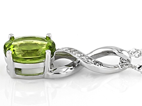 Green Peridot Rhodium Over Silver Pendant with Chain 2.50ctw