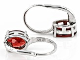 Red Garnet Rhodium Over Sterling Silver Earrings 4.01ctw