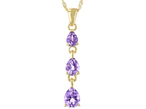 Lavender Amethyst 18k Yellow Gold Over Sterling Silver Pendant With Chain  2.71ctw