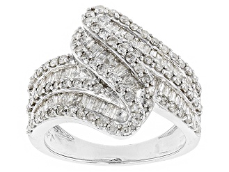 Diamond Rhodium Over Sterling Silver Ring 1.50ctw