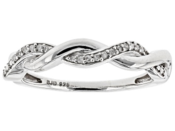 Picture of White Diamond Accent Rhodium Over Sterling Silver Ring