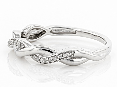 White Diamond Accent Rhodium Over Sterling Silver Ring