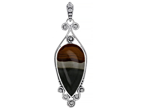 Polychrome Jasper Sterling Silver Pendant