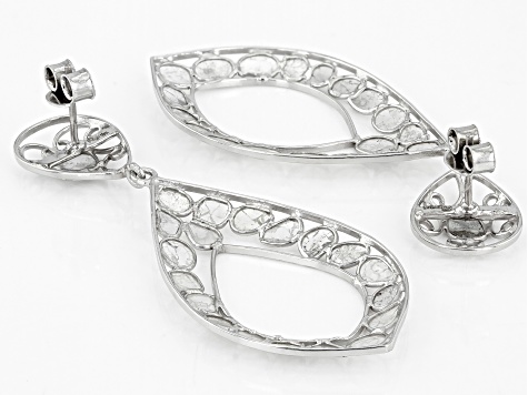 Polki Diamond Sterling Silver Earrings
