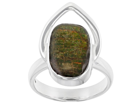 Ammolite Doublet Sterling Silver Ring