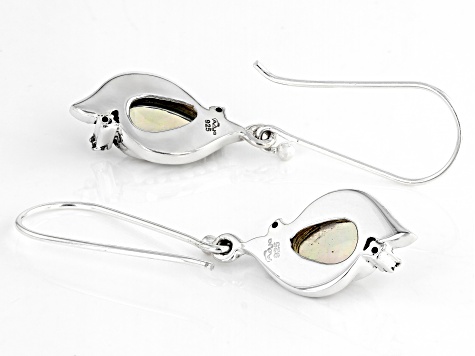 Ethiopian Opal & White Topaz Sterling Silver Earrings 0.85ctw