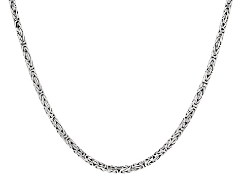 Sterling Silver 3mm Byzantine Necklace