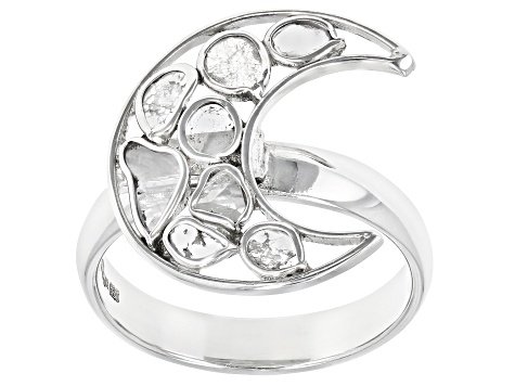 Polki Diamond Sterling Silver Ring