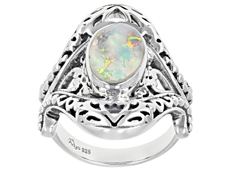 Ethiopian Opal Sterling Silver Ring 1.17ct