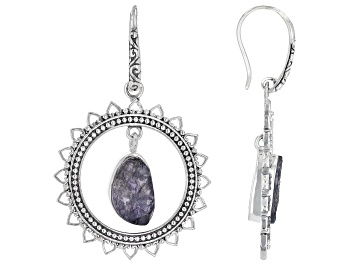 Picture of Rough Iolite Sterling Silver Earrings