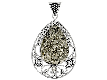 Picture of Rough Drusy Pyrite Sterling Silver Pendant 0.23ct