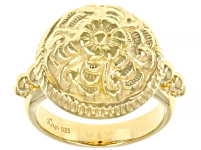 18K Gold Over Sterling Silver Tribal Ring