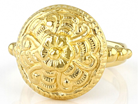 18K Gold Over Sterling Silver Tribal Ring