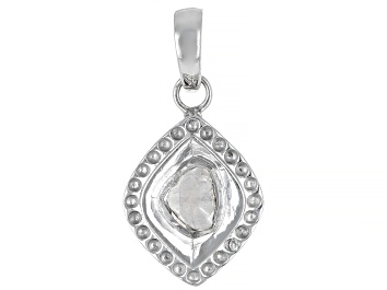 Picture of Foil-Backed Polki Diamond Sterling Silver Pendant