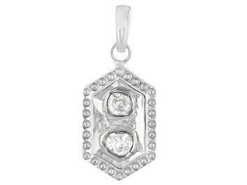 Picture of Foil-Backed Polki Diamond Sterling Silver Pendant