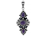 Purple Charoite Sterling Silver Pendant