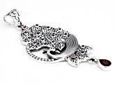 Ruby Sterling Silver Peacock Pendant 2.48ctw