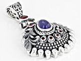 Tanzanite and Multi-Color Tourmaline Sterling Silver Pendant 1.56ctw