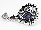 Tanzanite and Multi-Color Tourmaline Sterling Silver Pendant 1.56ctw