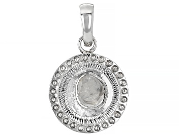 Picture of Foiled-Back Polki Diamond Sterling Silver Pendant