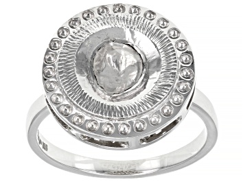 Picture of Foiled-Back Polki Diamond Sterling Silver Ring