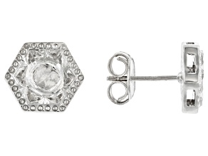 Foil-Backed Polki Diamond Sterling Silver Earrings