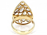 Polki Diamond 18k Yellow Gold Over Sterling Silver Ring