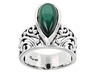 Green Malachite Sterling Silver Ring