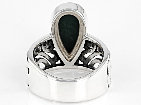 Green Malachite Sterling Silver Ring